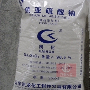 焦亞硫酸鈉，Na2S2O5，食用焦亞硫酸